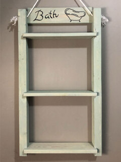 Rustic Hanging Ladder Shelf